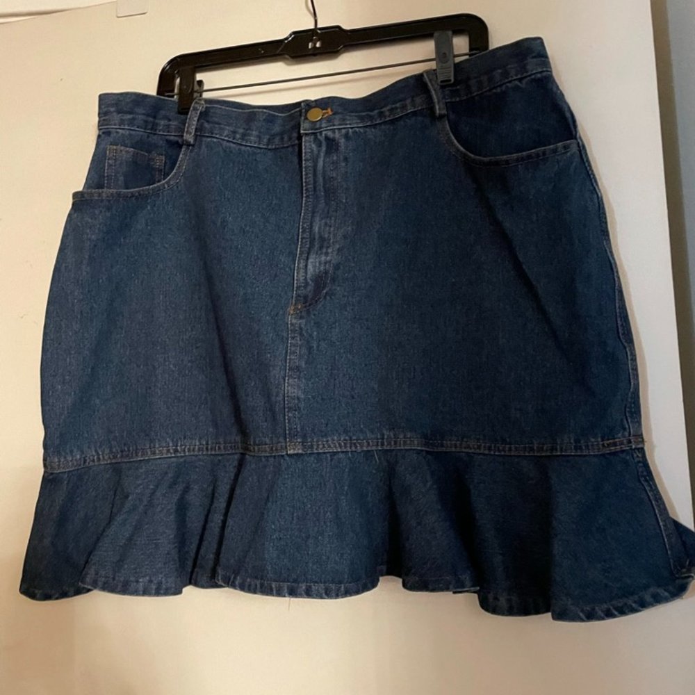 Denim Flared Skirt